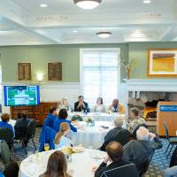wide shot of brunch and panel